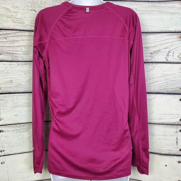Nike Running Dri-Fit Women’s Long Sleeve Top Size Large Magenta Recycled Polyest - Picture 4 of 8